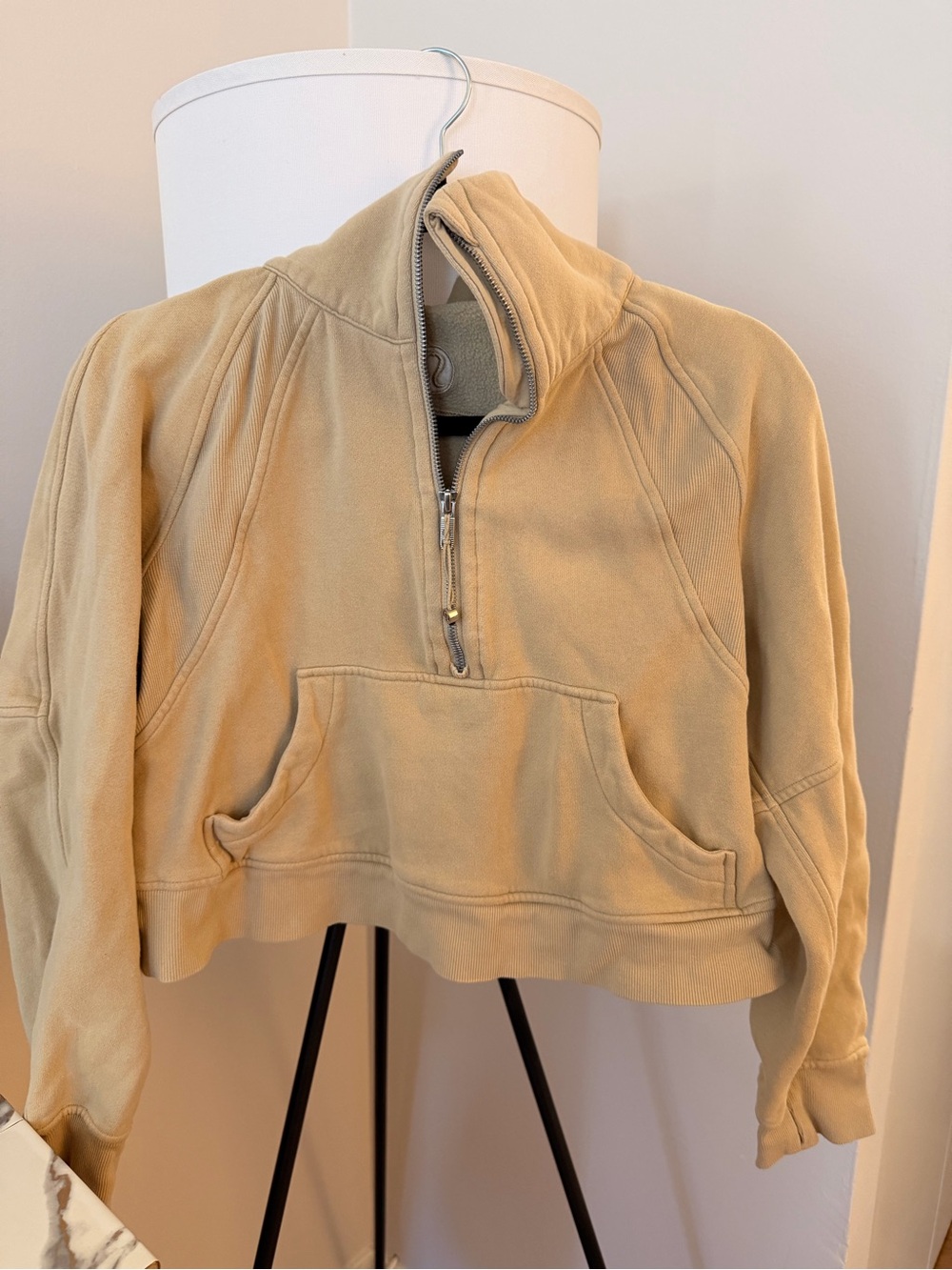 lululemon athletica Cropped Quarter-Zip Pullover - Tan